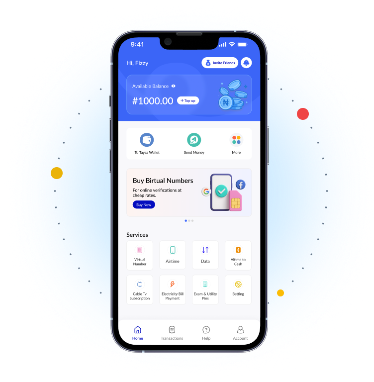 Tayza Mobile App Interface